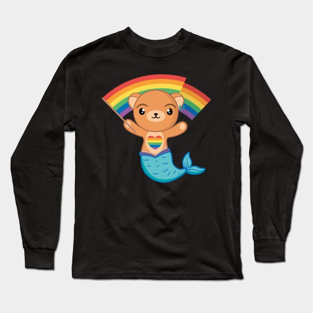 Merbear Pride Long Sleeve T-Shirt by Manuarts